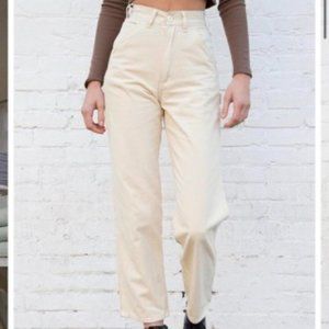 BRANDY MELVILLE Cream Carpenter Pants